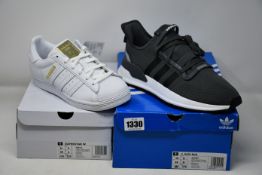 A pair of as new Adidas U_Path Run trainers (UK 9.5) and women's Adidas Superstar (UK 5).