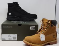 A pair of as new Timberland Brooklyn boots (UK 10) together with another pair of Timberland boots (