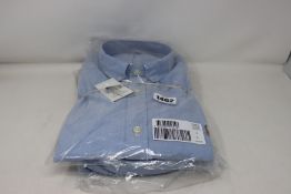 Two men's as new Polo Ralph Lauren blue Oxford slim fit shirts (L - RRP £95 each).