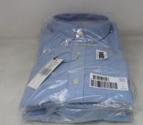 Three men's as new Polo Ralph Lauren blue Oxford slim fit shirts (L - RRP £95 each).