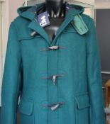A men's as new London Tradition Martin Duffle Coat in British Racing Green (UK 40).
