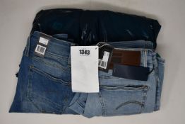 Four pairs of as new G-Star Raw jeans (All W24, 1 x L26, 3 x L30).