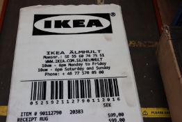 A pre-owned IKEA X Virgil Abloh off white receipt rug Markerad.