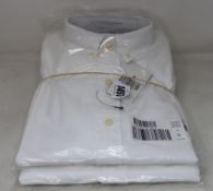 Two men's as new Polo Ralph Lauren white Oxford slim fit shirts (M - RRP £95 each).