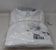 Two men's as new Polo Ralph Lauren white Oxford slim fit shirts (M - RRP £95 each).
