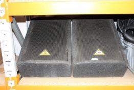 Two pre-owned Behringer Eurolive high power 2-way floor speakers (Model number f1220) (Missing power