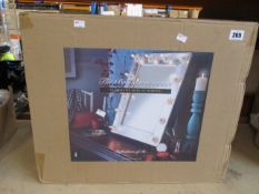 A boxed as new Reflections Of Me The Broadway Range navy blue faux leather illuminated make up