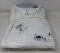 Two men's as new Polo Ralph Lauren white Oxford slim fit shirts (M - RRP £95 each).