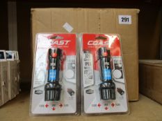 Twenty two as new Coast Polysteel 200 Twist-Focusing LED Torches.