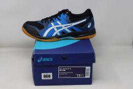 Four pairs of as new Asics Gel-Rocket 9 trainers (UK 8.5, 9, 9.5, 10).
