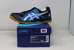 Four pairs of as new Asics Gel-Rocket 9 trainer (UK 8, 2 x 11, 11.5).