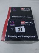 Two boxed as new Brigade reversing and warning alarms for vehicles.