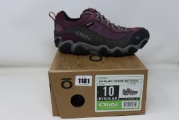A pair of women's as new Oboz Firebrand II Low B-Dry waterproof walking shoes (UK 7.5).