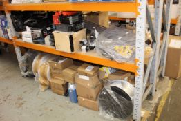 A quantity of assorted car parts/accessories and related items (Two shelves).