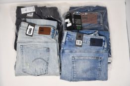 Four pairs of as new G-Star Raw jeans (W31/L32, W31/L34, W33/L28, W33/L34).