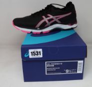 Three pairs of women's as new Asics Gel-Phoenix 10 trainers (1 x UK 6.5, 2 x UK 7.5).
