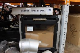 A Kohlangaz Durlston glass fronted balanced flue gas fireplace with brushed steel fret (Requires