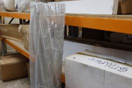 Three as new Cayan Tower twisted prism floor lamps.