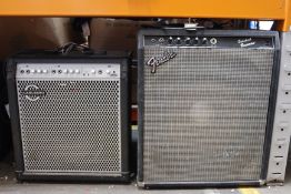 A pre-owned Fender Sidekick Bassman amplifier and a pre-owned Carlsbro Colt 85 keyboard amplifier.