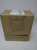 Two boxed as new Jabra Evolve 65 stereo on-ear Microsoft certified headsets.