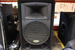 A pre-owned Samson Resound RS12 speaker (Missing power cables).
