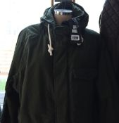An as new Scotch & Soda classic padded organic cotton parka coat in green (XXL).
