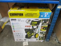 A Champion Power Equipment 2600-PSI gas pressure washer.