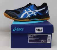 Four pairs of as new Asics Gel-Rocket 9 trainers (UK 8.5, 9, 9.5, 10).