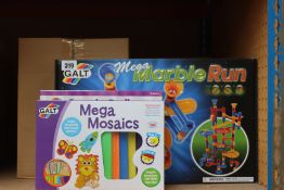 Six Galt Cosmic Coding, five Galt Mega Mosaics and three Galt Mega Marble Run, all boxed as new.