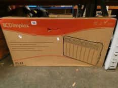 A boxed Dimplex PLX200E panel heater.