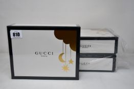 Three boxed as new Gucci Bamboo Gift Sets (Eau de parfum 50ml and perfumed body lotion 50ml).