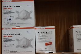 Five boxes of Handanhy FFP3 fine dust masks with valve (10 items per box).