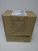 Three boxed as new Jabra Evolve 65 stereo on-ear Microsoft certified headsets.