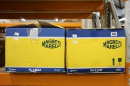Two Magneti Marelli Headlights with bulbs (Right and left), with motor for headlamp levelling (for