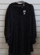 Three as new The Kooples long sleeved black dresses with white spots (Sizes 2 x 1, 1 x 3 - RRP £90