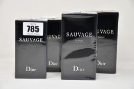 Two bottles of Dior Sauvage parfum (100ml) and two bottles of Dior Sauvage eau de toilette (60ml).