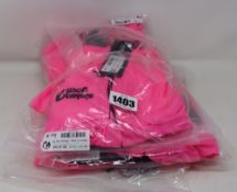 Five women's as new Stolen Goat long sleeve cycling tops in fitch pink (4 x S, 1 x M - RRP £60