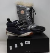 A pair of women's as new Sorel Out And About Puffy Lace sneakers (UK 5) and youths Sorel Tofino II