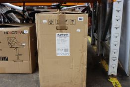 A boxed Dimplex Bari Optiflame electric stove.