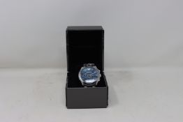 A men's boxed as new Emporio Armani AR2447 black chronograph watch.