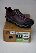 A pair of women's as new Oboz Firebrand II Low B-Dry waterproof walking shoes (UK 8.5).