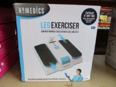 A boxed Homedics Leg Exerciser PSL-1000-GB.