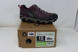 A pair of women's as new Oboz Firebrand II Low B-Dry waterproof walking shoes (UK 7.5).