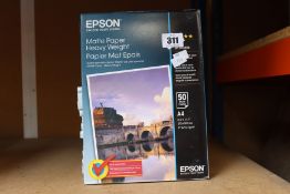 Fourteen Epson A4 Matte Heavyweight Inkjet Paper (50 Sheets).