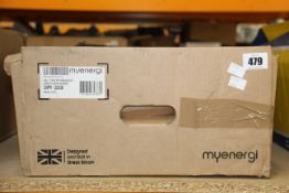 A boxed Zappi 222UB 22kW Electric Vehicle Charger.