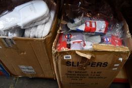 A quantity of as new hotel style slippers (Approximately 50 pairs) together with a quantity of as