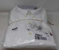 Two men's as new Polo Ralph Lauren white Oxford slim fit shirts (M - RRP £95 each).
