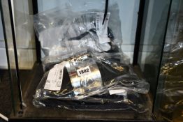 Two pairs of as new Hugo Boss Pacific sliders (Sizes 5/6 and 11/12) and a pair of Hugo Boss metallic