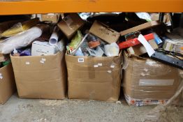 Five boxes of miscellaneous items.