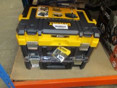 A DeWalt TSTAK Accessory Case (DWST1-70704) and a DeWalt T-STAK V Clear Lid Organiser (DWST1-71194),